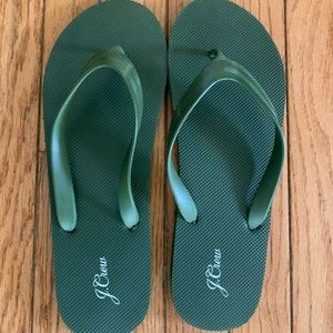 NWT J. Crew Men’s Flip Flops. Army Green